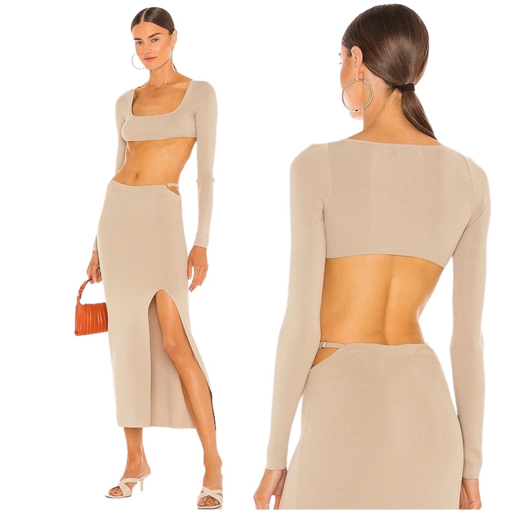 AYA MUSE DIAMOND KNIT TOP IN SAND